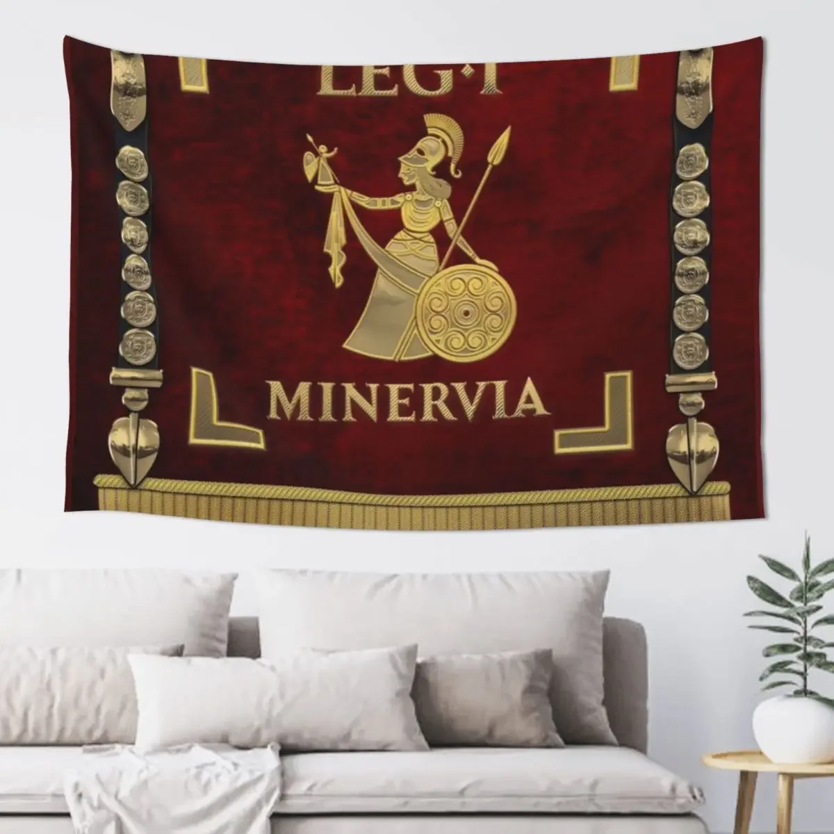 

Standard of the Minerva's First Legion - Vexillum of Legio I Minervia Tapestry Korean Room Decor Hanging Wall Tapestry