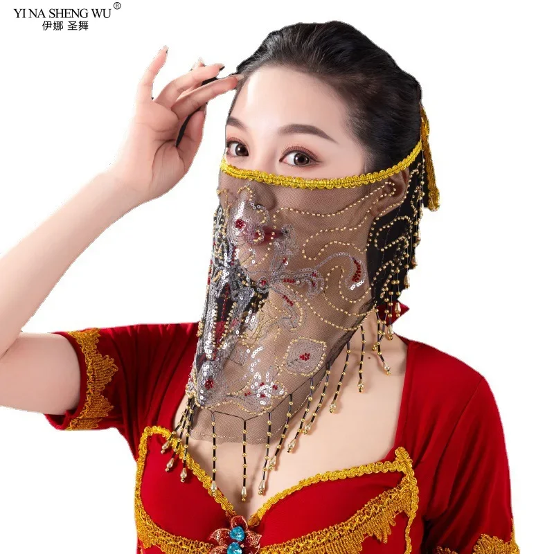 Bauchtanz Quaste Schleier Bauchtanz/Indischer Tanz Performance Kostüm Zubehör Requisiten Orientalischer Tanz Hanfu Gesichtsmaske Maske Frauen