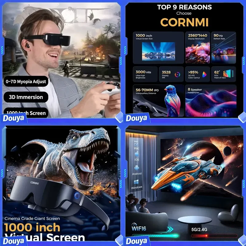 X7 Pro Ar Wireless Augmented Reality Vr Ar Display Glasses Hd Tv Box Ar Smart Glasses With Film Display