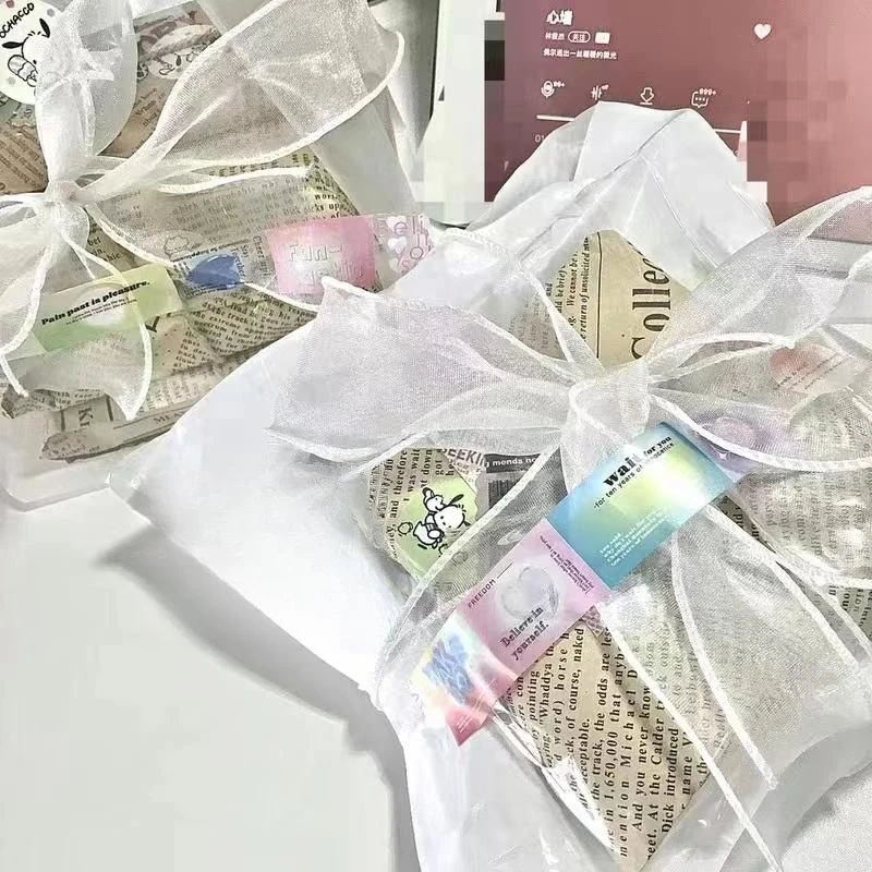 Transparent White Film Paper Bag Star Card Gift Wrapping Bag Customizable out of Card Packaging Material for Handmade Scrapbo...