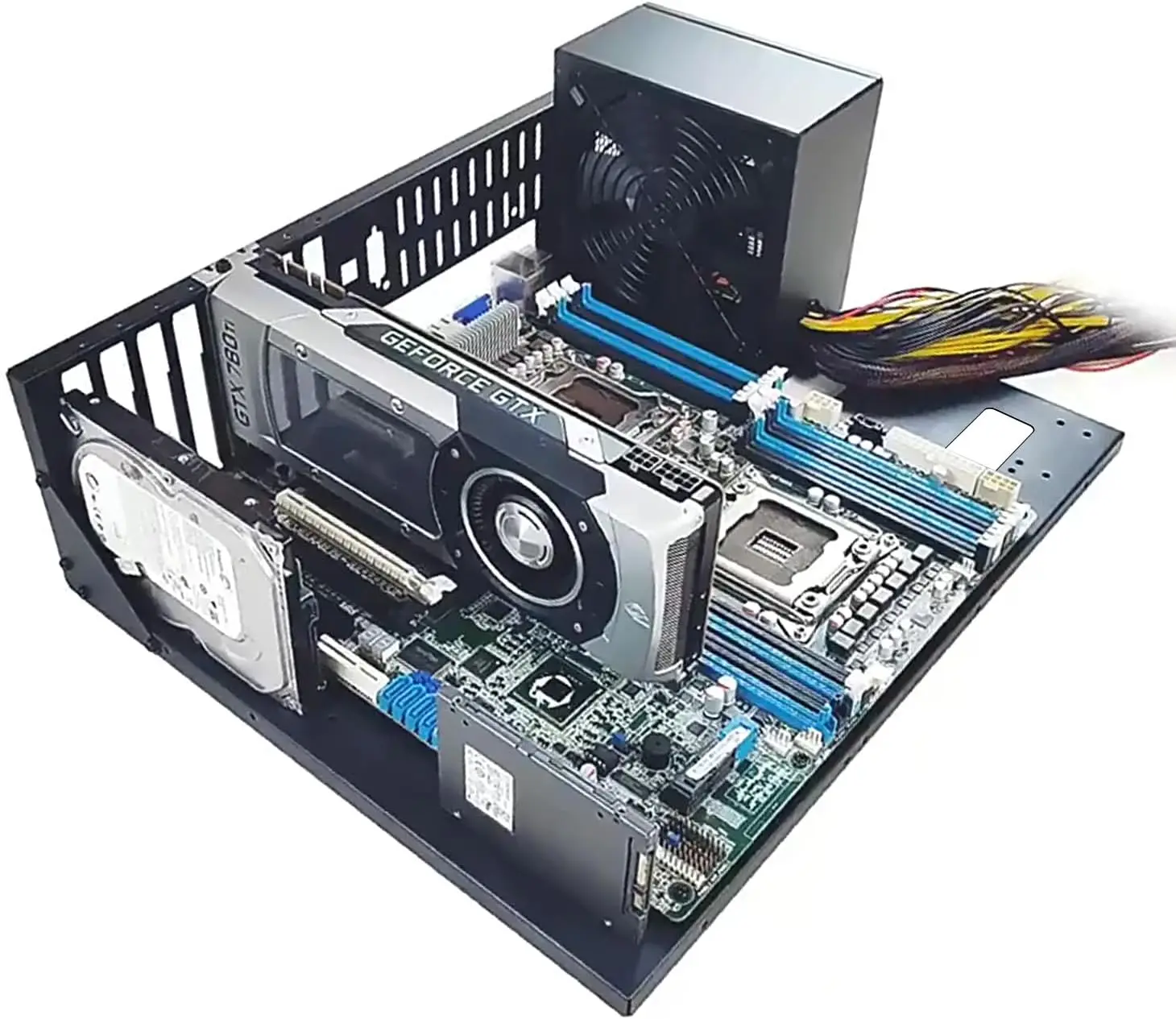 حافظة كمبيوتر خارجية للكمبيوتر، هيكل مقعد الاختبار ATX حافظة كمبيوتر بإطار تعدين مفتوح، رف حافظة كمبيوتر DIY للوحة الأم ATX MATX ITX