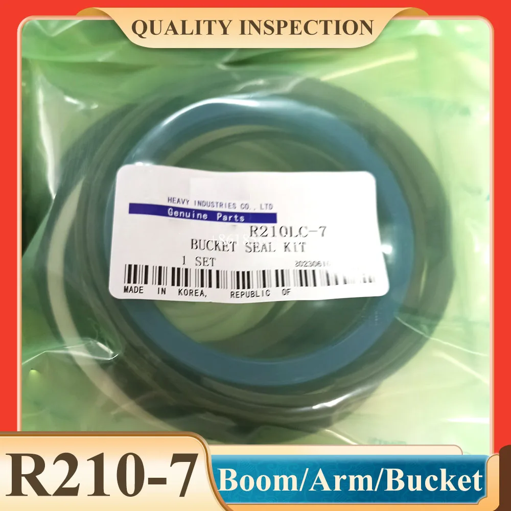 R210-7 Boom Arm Bucket Seal Kit for Excavator Hydraulic Cylinder Oil Seal Repair Kit