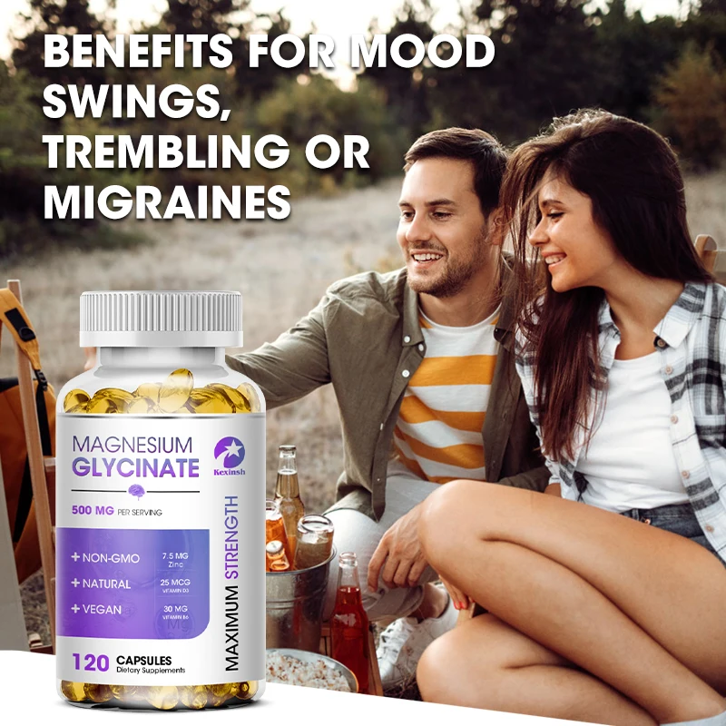 Magnesium Capsules Magnesium Glycinate Capsules Supplement to Support Muscle, Nerve, Joint and Heart Health Vegan Safe