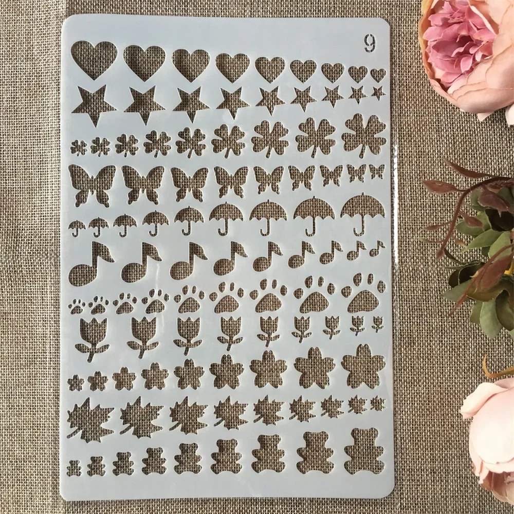 Nowy 26cm linia serca muzyka niedźwiedź DIY Craft Layering szablony malowanie Scrapbooking tłoczenie szablony do albumu karta papierowa szablon