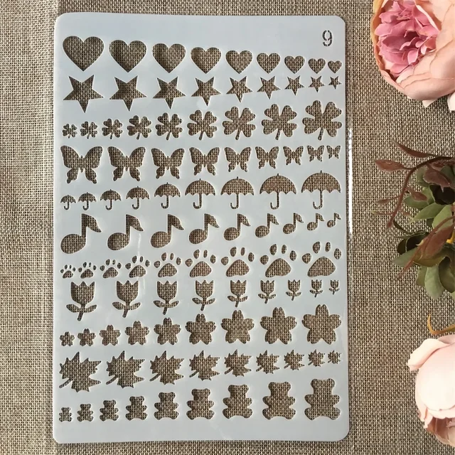 Nowy 26cm linia serca muzyka niedźwiedź DIY Craft Layering szablony malowanie Scrapbooking tłoczenie szablony do albumu karta papierowa szablon