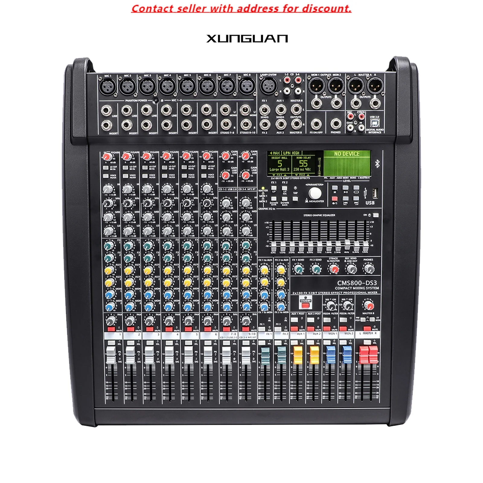 

CMS800-DS3 Audio Mixer Blue-tooth 8 Channel With 2 Displays For Live Broadcast