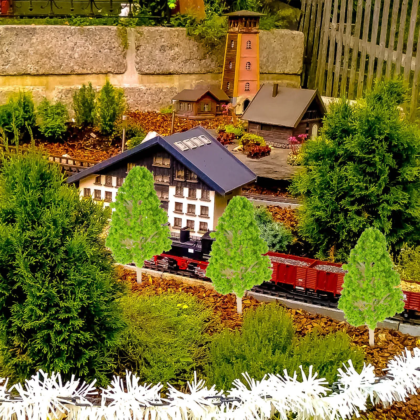 

10Pcs Artificial Tree Decoration Miniature Sand Table Landscaping Ornament Miniature Trees for DIY Sand Table Landscape