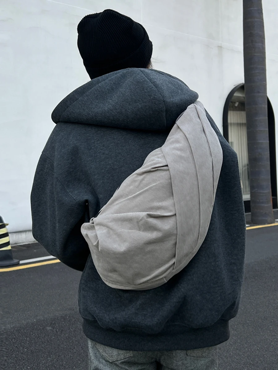 

NIN Design Dumpling Hobo Tote Bag Unisex Crossbody Bag Street Style Casual Canvas Pure Color Youth Fashion Bag