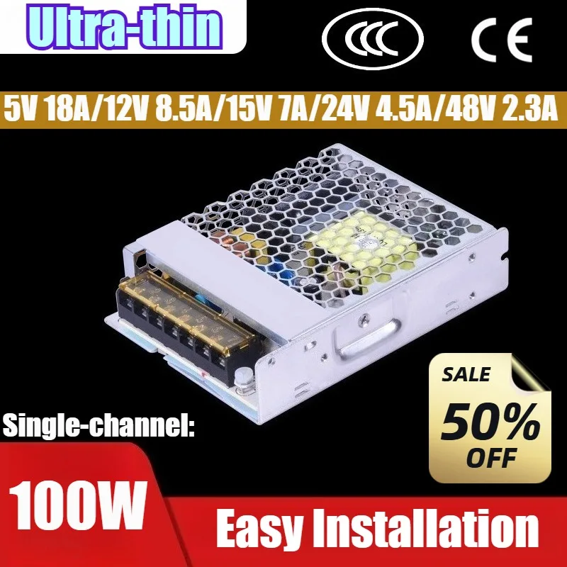 

Ultra-thin Single-channel Output 100W Switching Power Supply,24V Light Strip,4.5A Surveillance,AC To DC