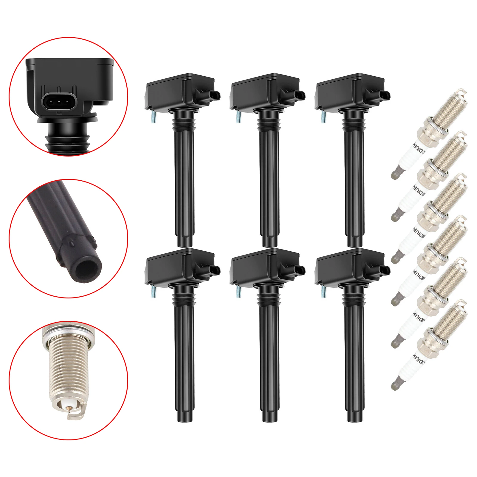 Artudatech 6pcs Ignition Coil+Spark Plug UF807 For Dodge Ram  Chrysler 3.6L 2016 2017 2018 2019 2020 2021