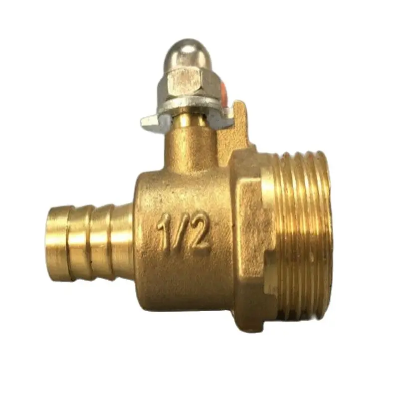 

Red handle small curved ball valve 4 points insert 10 copper Water jet elbow High temperature