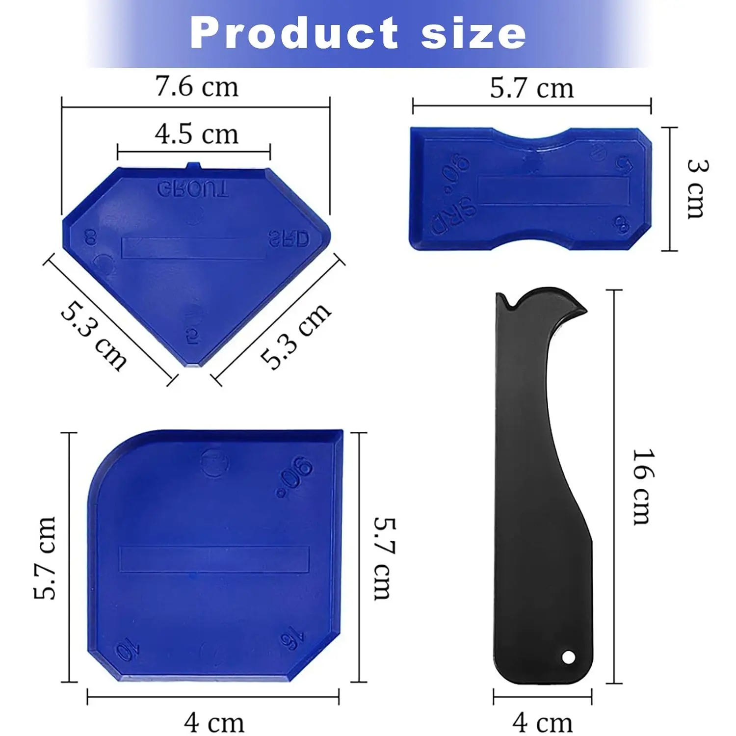 11Pcs Caulking Tools Kit, 3 in 1 Silicone Caulking Finishing Tool with 5 Reusable Pads, Sealant Caulk for Kitchen Bathroom Window Sink Joint