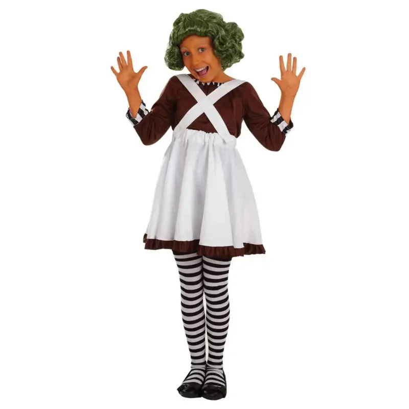 Sky02 Willy Charlie Cosplay Costume Uniform Chocolate Factory Role Play Outfit Full Suit Halloween Oompa-Loompa Clothing Ad88Ji