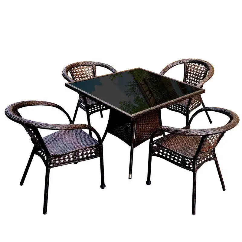 

Outdoor rattan table and chairs, guest dining room, open-air courtyard, combination courtyard table and chair family