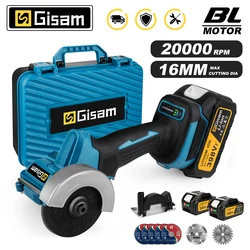 Gisam-amoladora angular sin escobillas, máquina de corte de 76mm, amoladora angular eléctrica inalámbrica, herramientas eléctricas para batería Makita de 18V