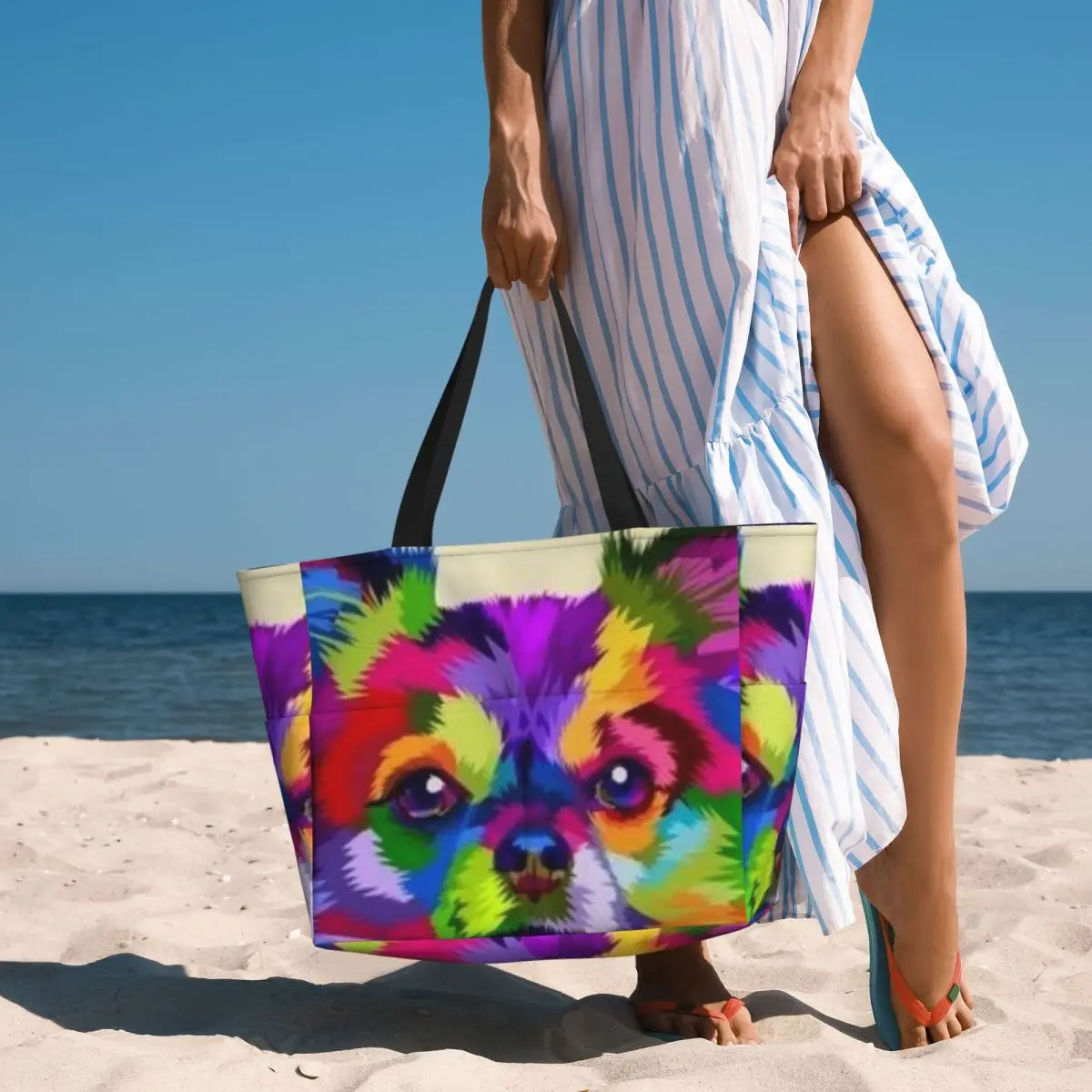 

Dog Beach Tote Bag Sport Gym Yoga Duffle Large Tote Bag Women Travel Bag Fitness bag