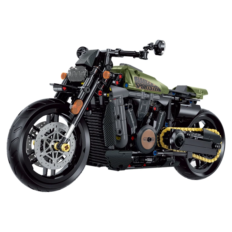 Nieuwe Stijl Motorfiets Bouwstenen Stenen Duke Harleys Motorlocomotief Racer Assembleren Model Voertuig Speelgoed Voor Kid Cadeau