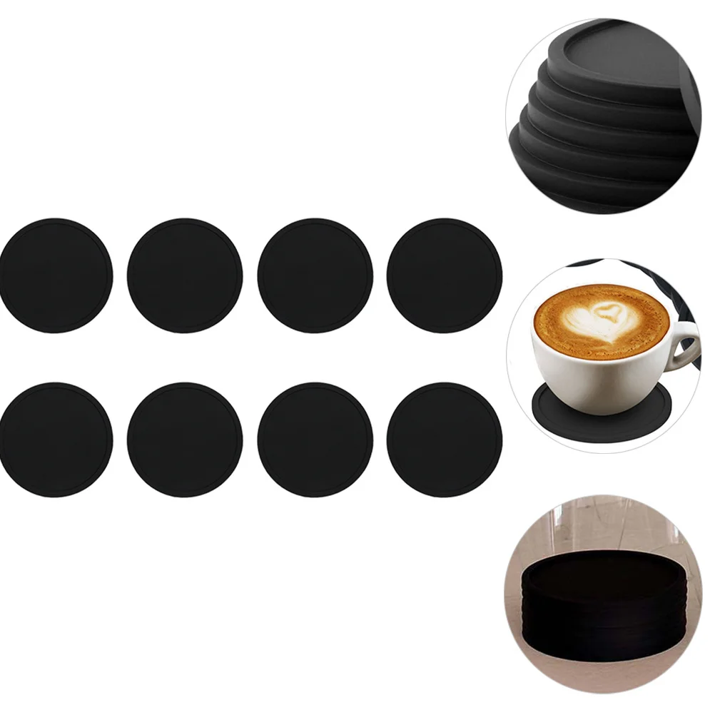 

8Pcs Silicone Coasters Non-Slipping Cup Mats Heat Insulation Decorative for Home Cafe Restaurant Use Modern Simple Style