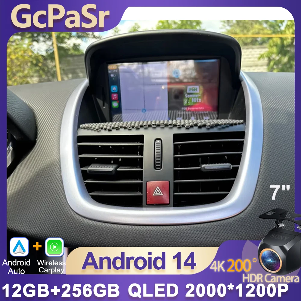 

7''Wireless CarPlay Autoradio for PEUGEOT 207 207CC 2006-2015 Car Radio Multimidia Android Aut Car Intelligent Systems FM RDS