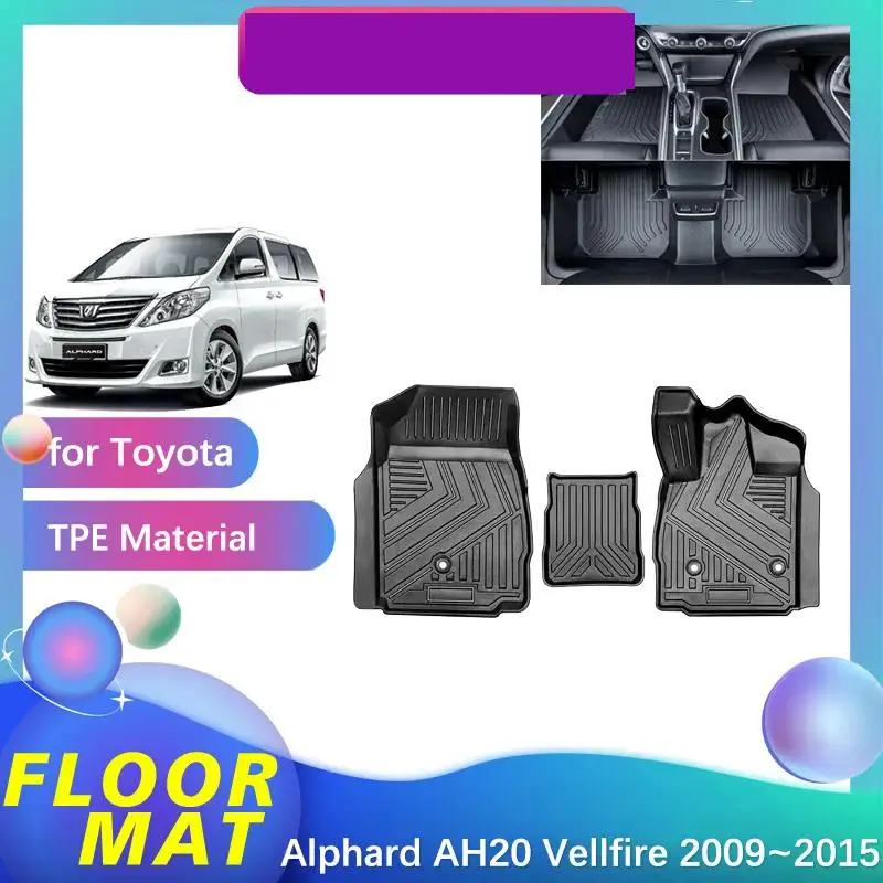 

Car Floor Mat for Toyota Alphard AH20 Vellfire 350G 2009~2015 Parts Panel Foot TPE Liner Carpet Pad Custom Cover Rug Accessories