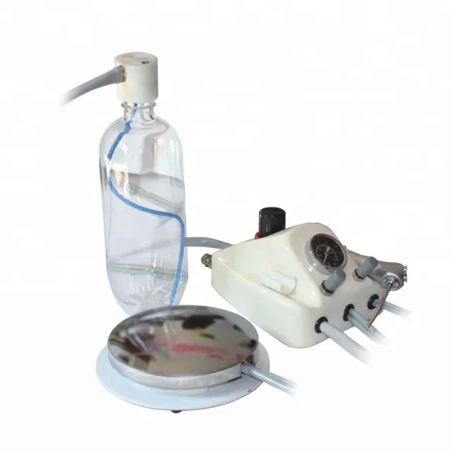 Dental portable compressor air MINI turbine unit with three way syri nge 2 and 4 holes system