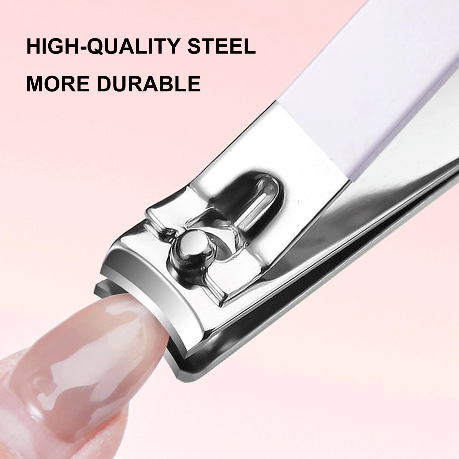 Caliyi-ポータブルネイルクリッパー、フィンガーネイルファイル、足の爪カッター、防滴はさみ、ネイルアートマニキュアツール、4個