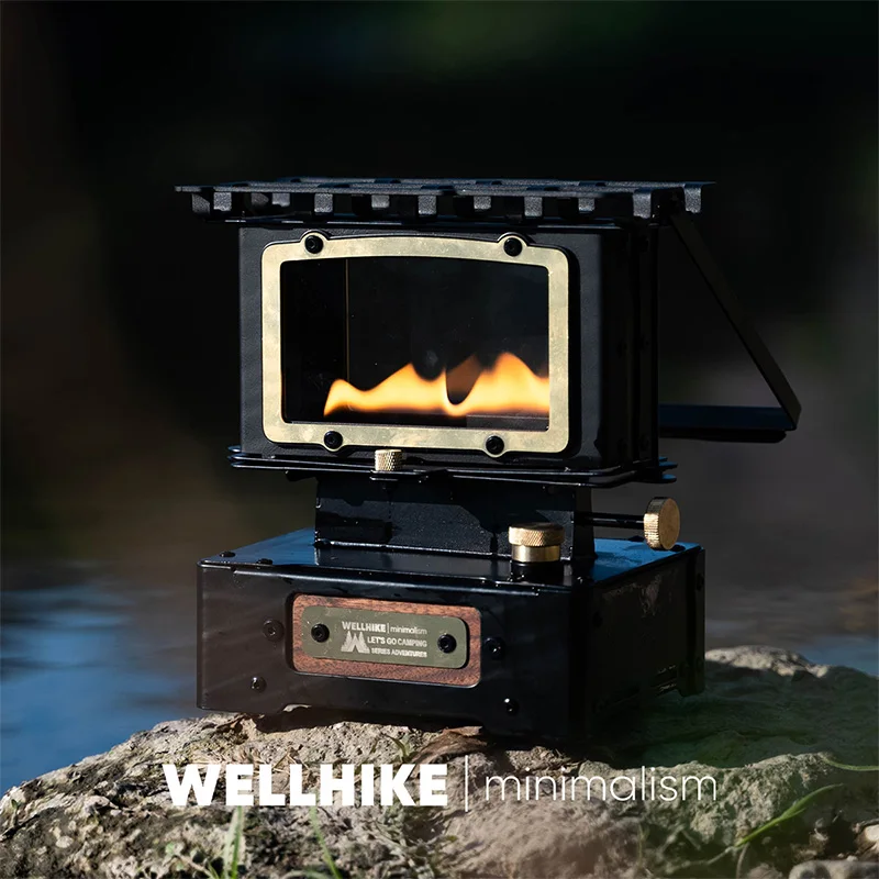 WELLHIKE Camping Burnt Star Watching Kamin Hochtransluzentes Glas Retro Kochen Tee Kleiner Kamin