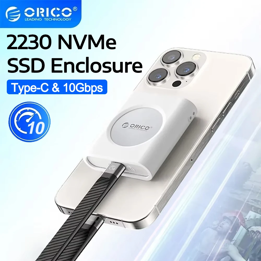 ORICO 2230 NVME SSD Case M.2 NVMe SSD Enclosure USB 3.2 Gen 2 10Gbps NVME PCI-E M-Key 2230mm External SSD Drive Enclosure