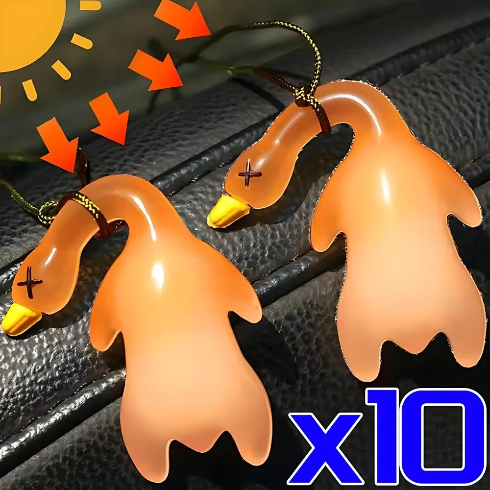 10/1pcs Funny Color Change Duck Keychain UV Photochromic Simulation Roast Duck Car Pendants Keyrings for Handbag Accessorie Gift