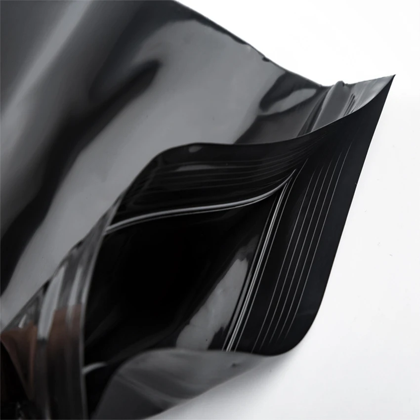 100 Pieces Black self sealing bag food packaging bag light tight sunscreen plastic packaging bag