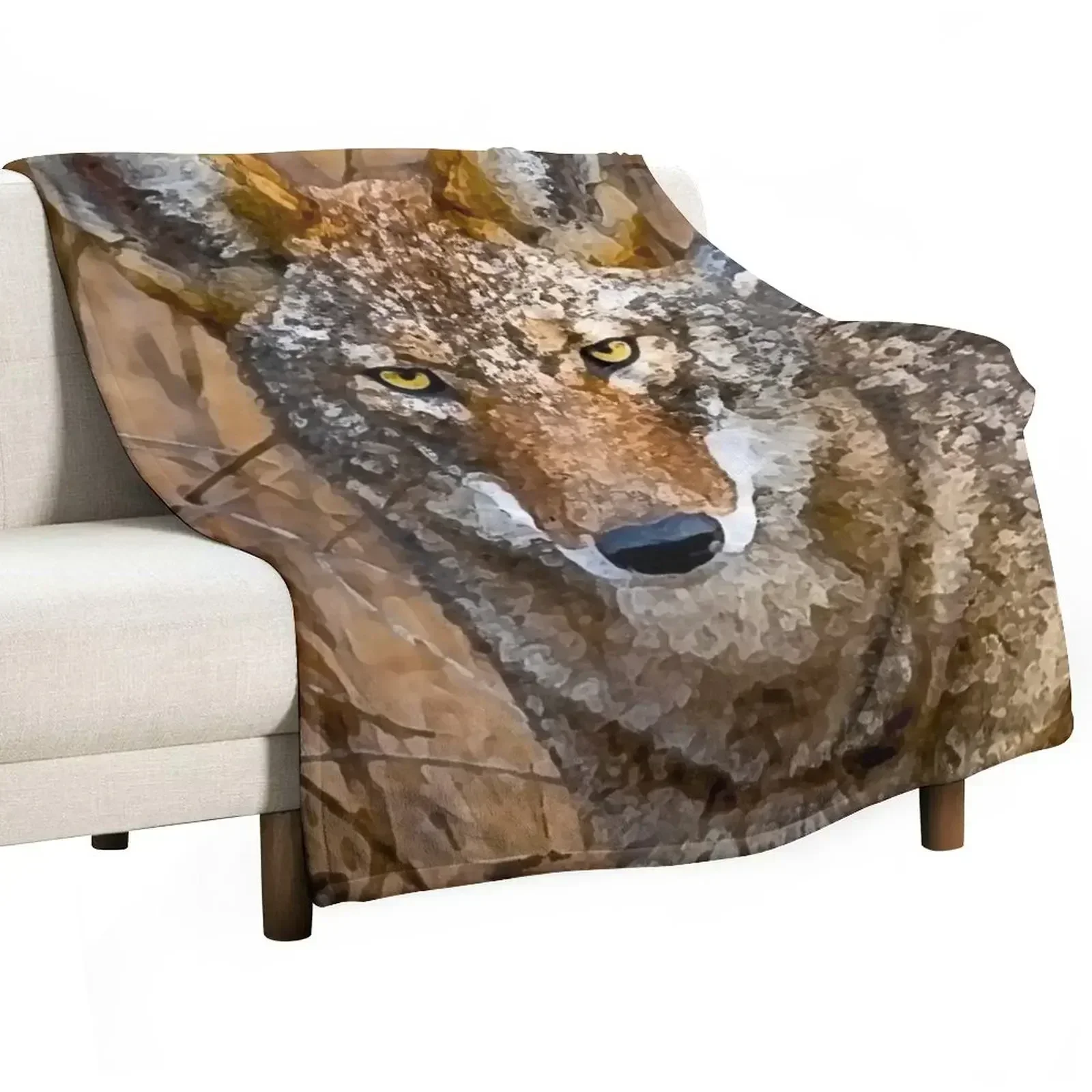 Coyote eyes! Throw Blanket Sofa Tourist Winter beds Blankets