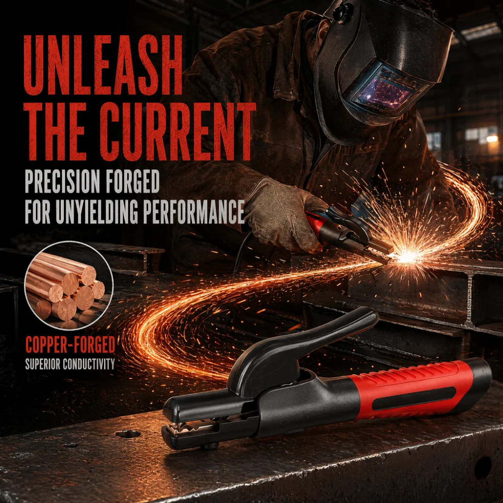 Copper Cable Welding Electrode Holder Heat Resistant High Temperature Welding Clamp Stable Anti-Scalding Welding Accessories