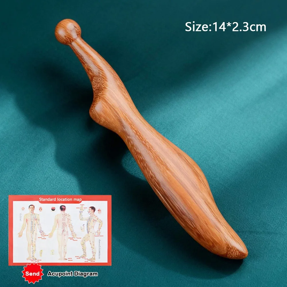 

Массажная палочка для точечного массажа стоп, акупунктурный ролик для шеи из сандалового дерева, инструмент для скребкового массажа меридианов, акупунктурная палочка