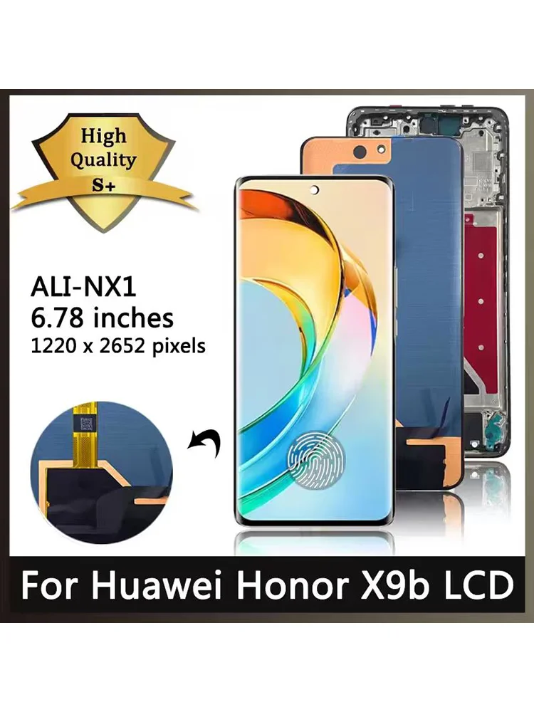 6.78 "nowość dla Huawei Honor X9B wyświetlacz LCD ekran dotykowy Digitizer zespół dla Honorx9b wyświetlacz ALI-NX1 z ramką — zdjęcie produktu 6