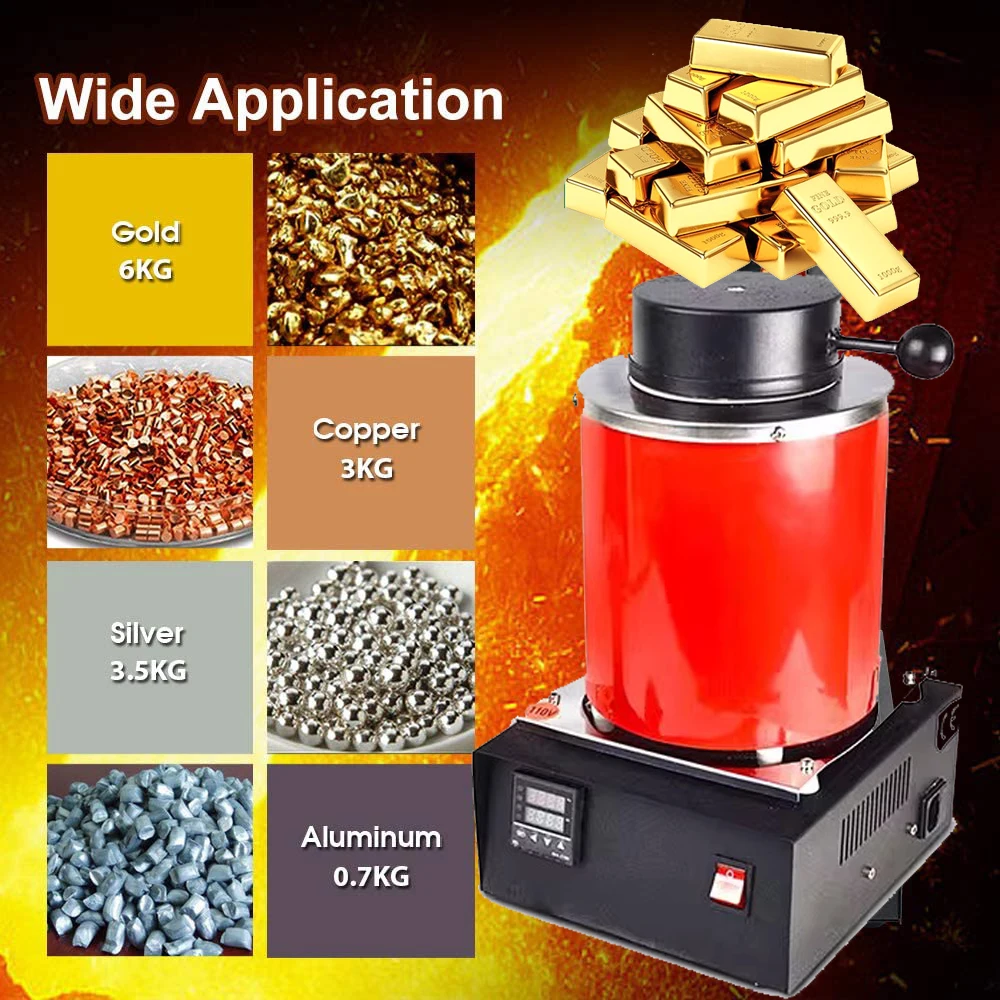 Kinway 3KG Gold smelter 1150 degree Speedy Metal Furnace Melting Gold &silver Portable Induction Melting machine brass Furnace