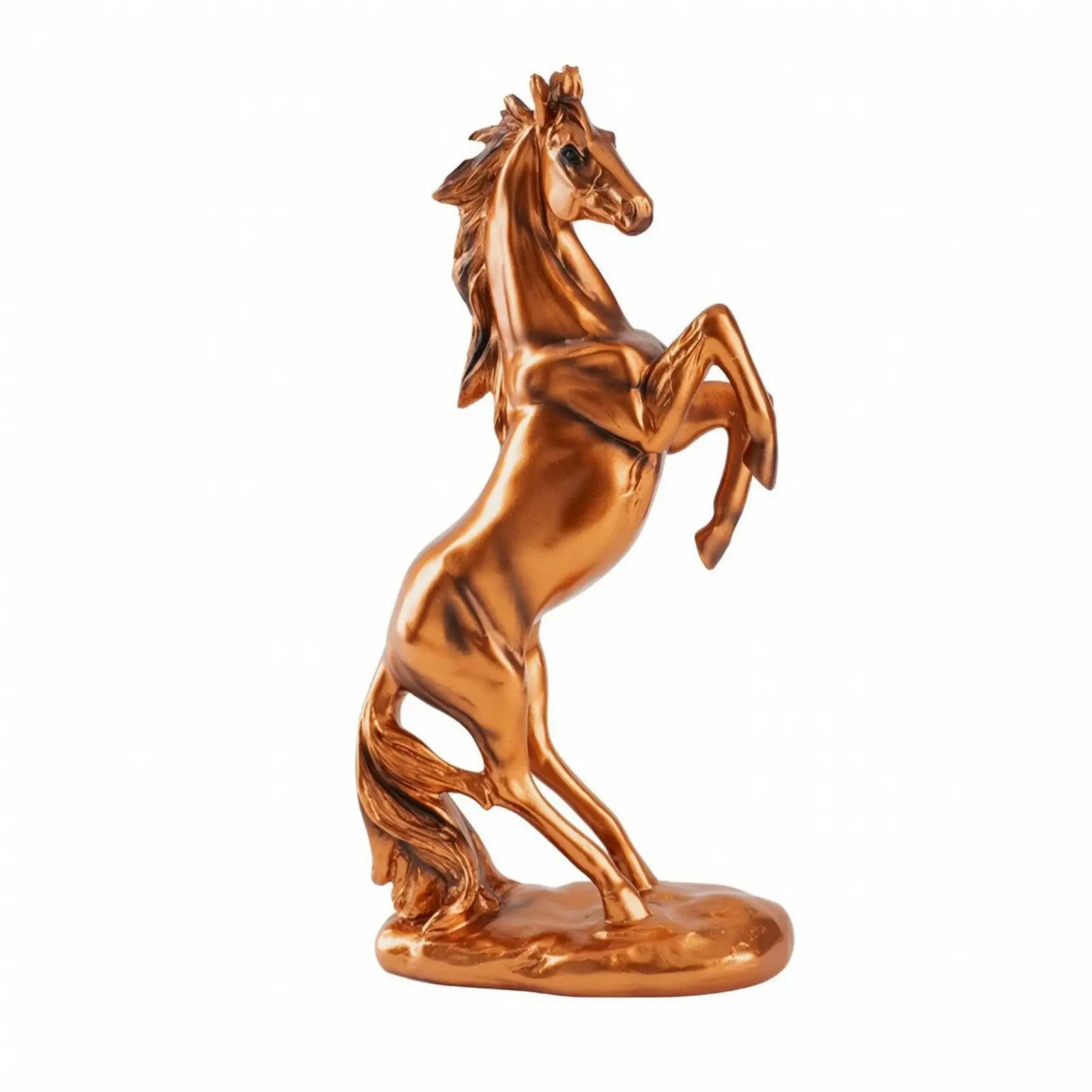 Horse Sculpture Resin Rearing Stallion Figurine Ornament Art Decor for Living Room Office Entryway Narrow Shelf