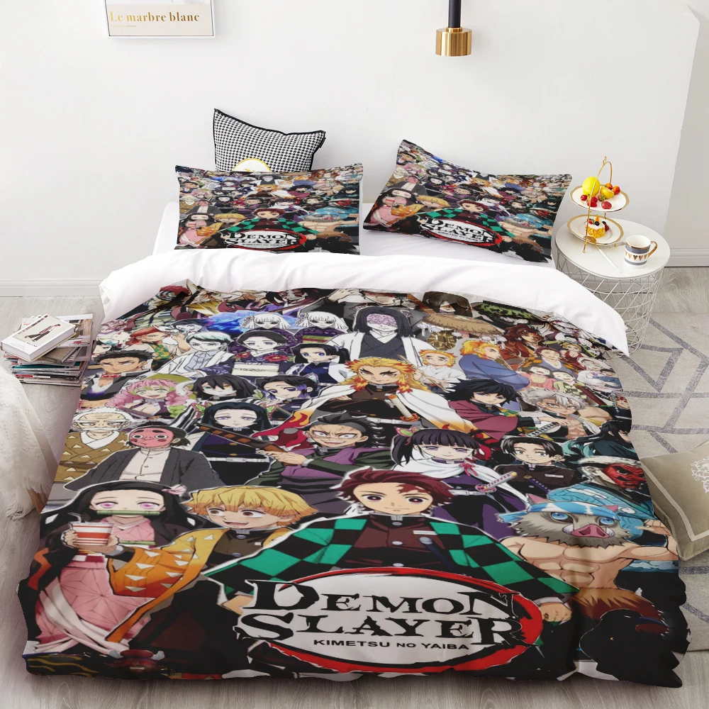 Duvet Cover Demon Slayer Kimetsu No Yaiba Kamado Nezuko Anime Polyester Bedding Set Duvet Cover Set Printed Cartoon Home Decor view 2