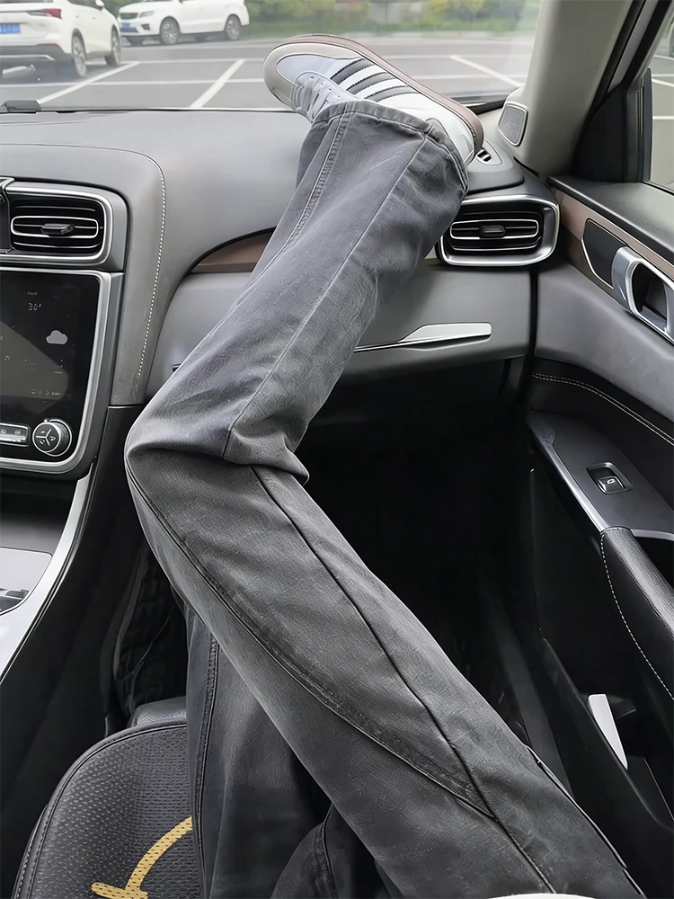 

Мужские джинсы Cleanfit American Slim Fit с небольшим клешем и диагональным кроем, прямые, слегка расклешенные