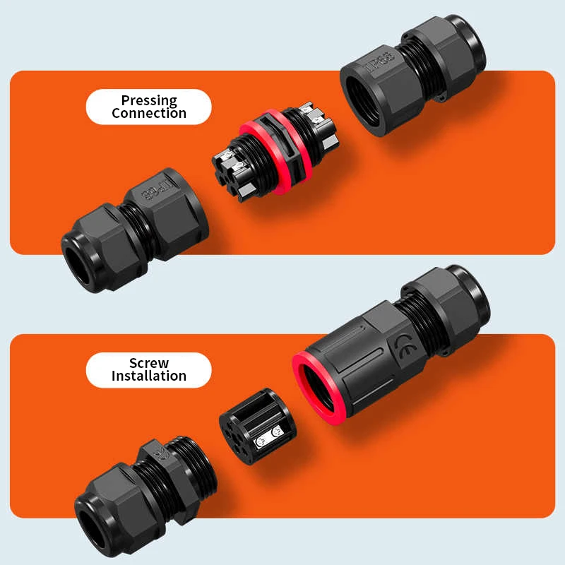 Outdroor Aviation Connector M12 M16 M20 10A 16A IP68 Wiring Terminal Wire Quick Plug 4-12mm Underground Waterproof Connector