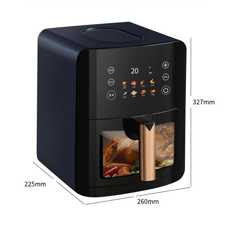 Hot Selling Popular 6L Air Fryer  Quiet Cooking With Cooking Window Digital Touch Screen Air Fryer