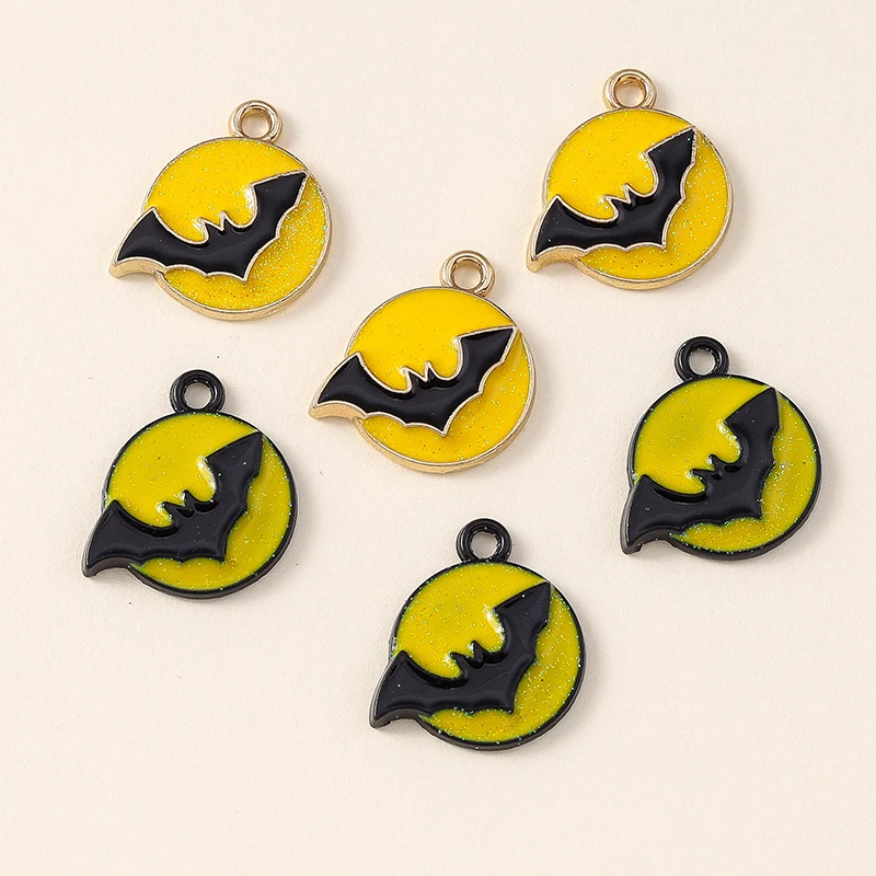 

20pcs 17x17mm Cute Enamel Halloween Bat Charms Pendants for Jewelry Making Drop Earrings Bracelets Necklaces DIY Crafts Supplies