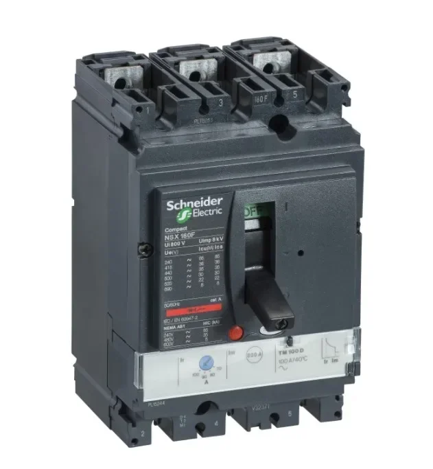 LV 430843   قاطع الدائرة المدمج NSX160N - TMD - 80 A - 3 أقطاب 3d 50KA NSX160N TM80D 3P3D