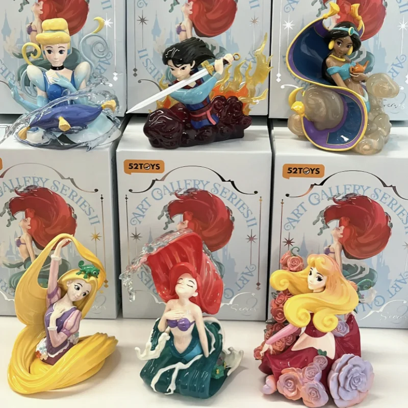 

Genuine Disney Princess Art Film Series Blind Box Second Generation Ariel Handmade Doll Play Desktop Decoration Gift For Girls