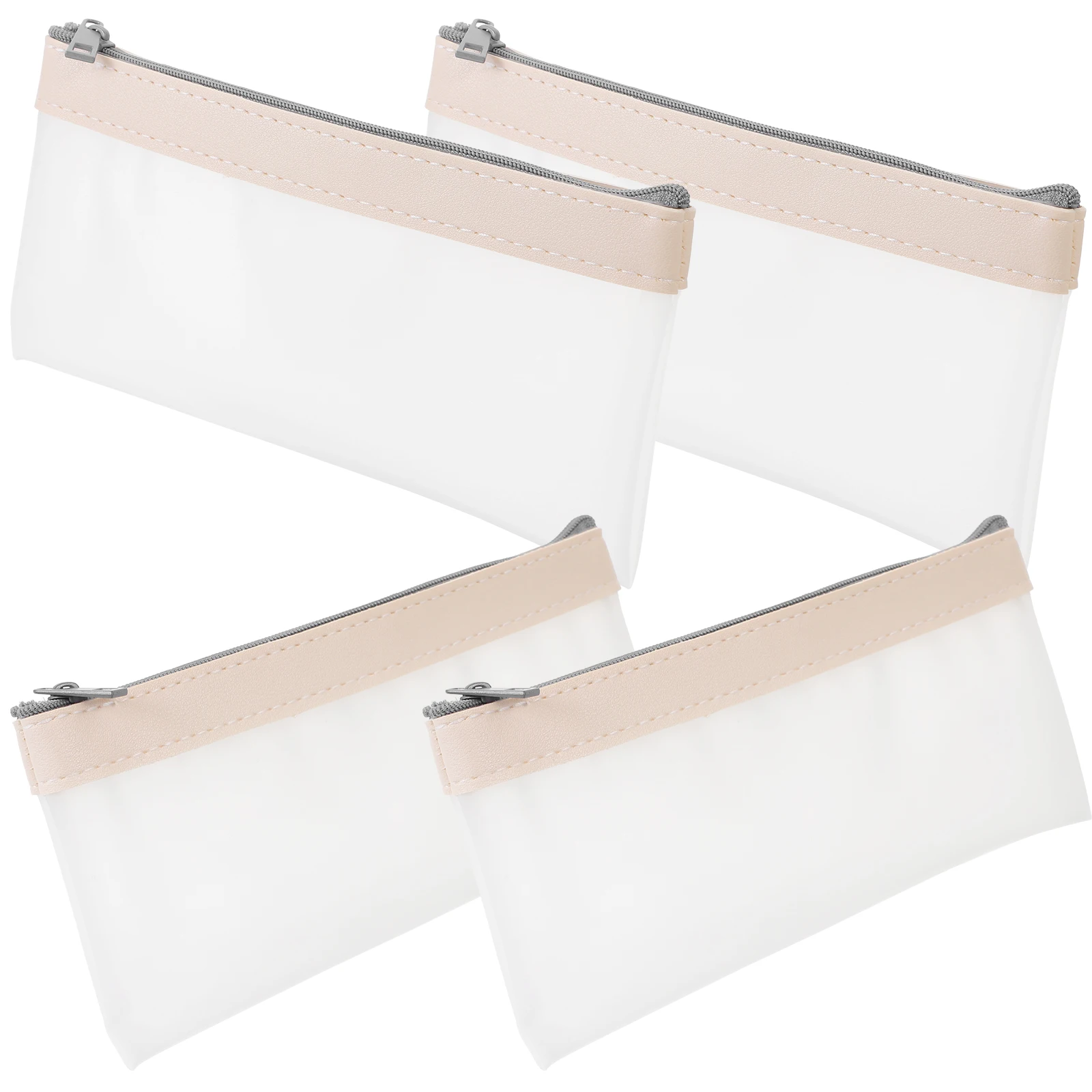 

4 Pcs Coin Storage Pencil Case TPU Transparent Large Capacity Portable Pen ganizer Study Office Supplies