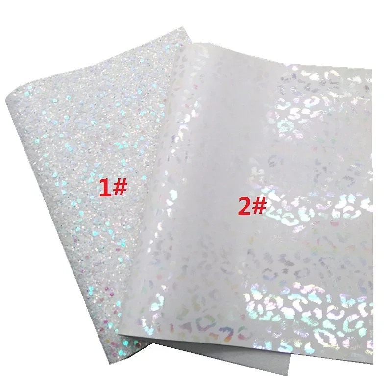 Halloween White Hearts Glitter Leather Sheets Leopard Caviar Pattern Faux Leather Diamond Quilted Leather For DIY 21x29CM Y311