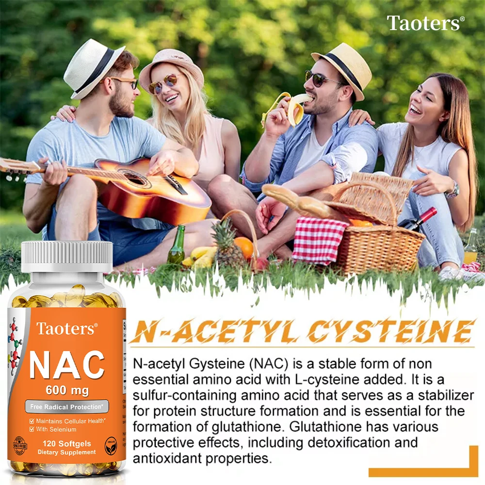 كبسولات مكملات NAC 600 ملغ - تدعم صحة البشرة، ومضادات الأكسدة، والتخلص من السموم، وتعزز المناعة، وتعزيز صحة الجهاز التنفسي، وغير المعدلة وراثيًا #6
