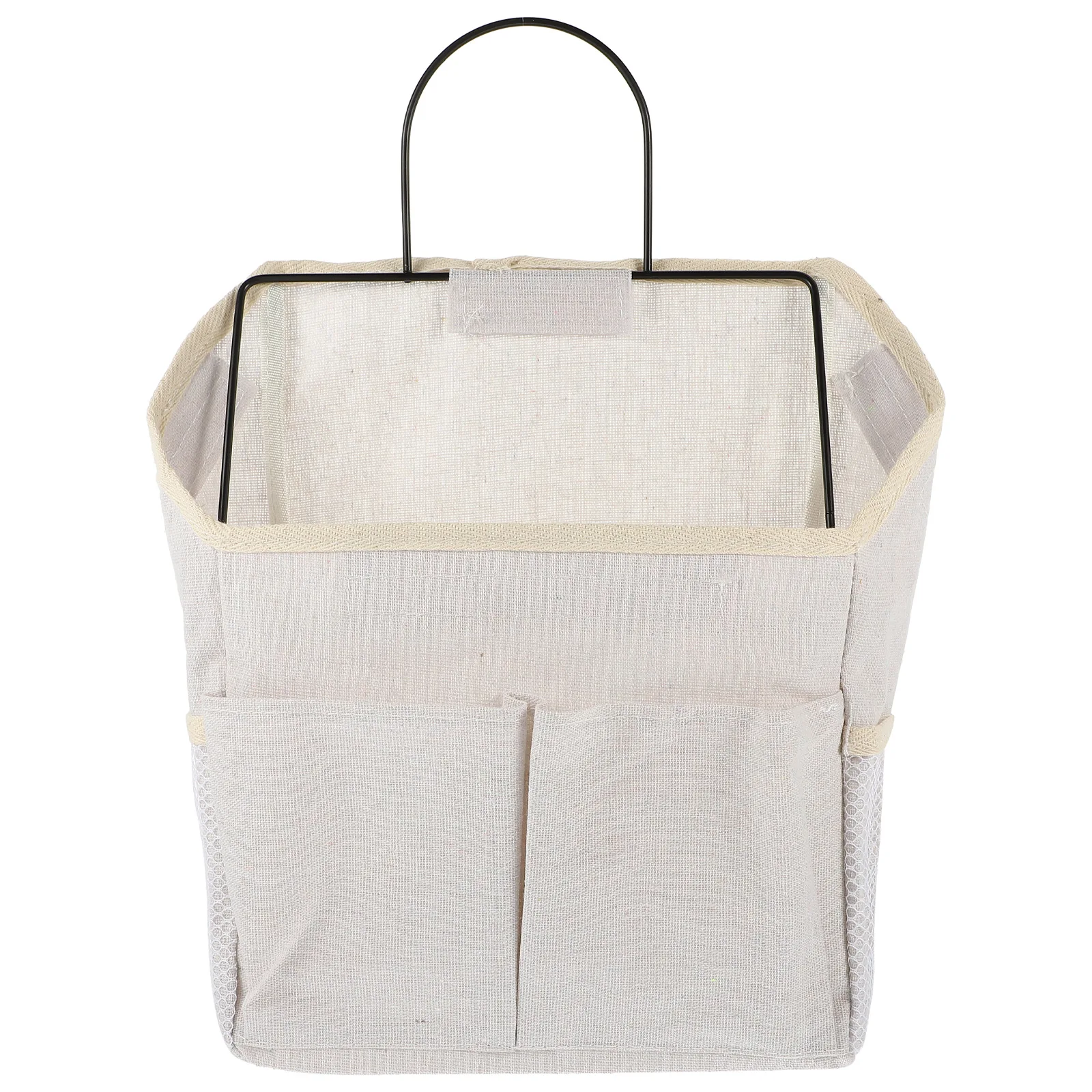 

2pcs Nail-free Wall Storage Bags Lightweight Canvas Iron Home Office Organizer Hanging Closet Baskets Bedroom Solutions Storage
