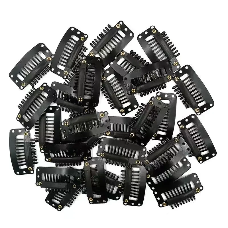 10-100Pieces  Hair Clips 32mm Hair Extensions Snap Clip for Women Metal Wig Comb Clips for Hair Extensions image 5
