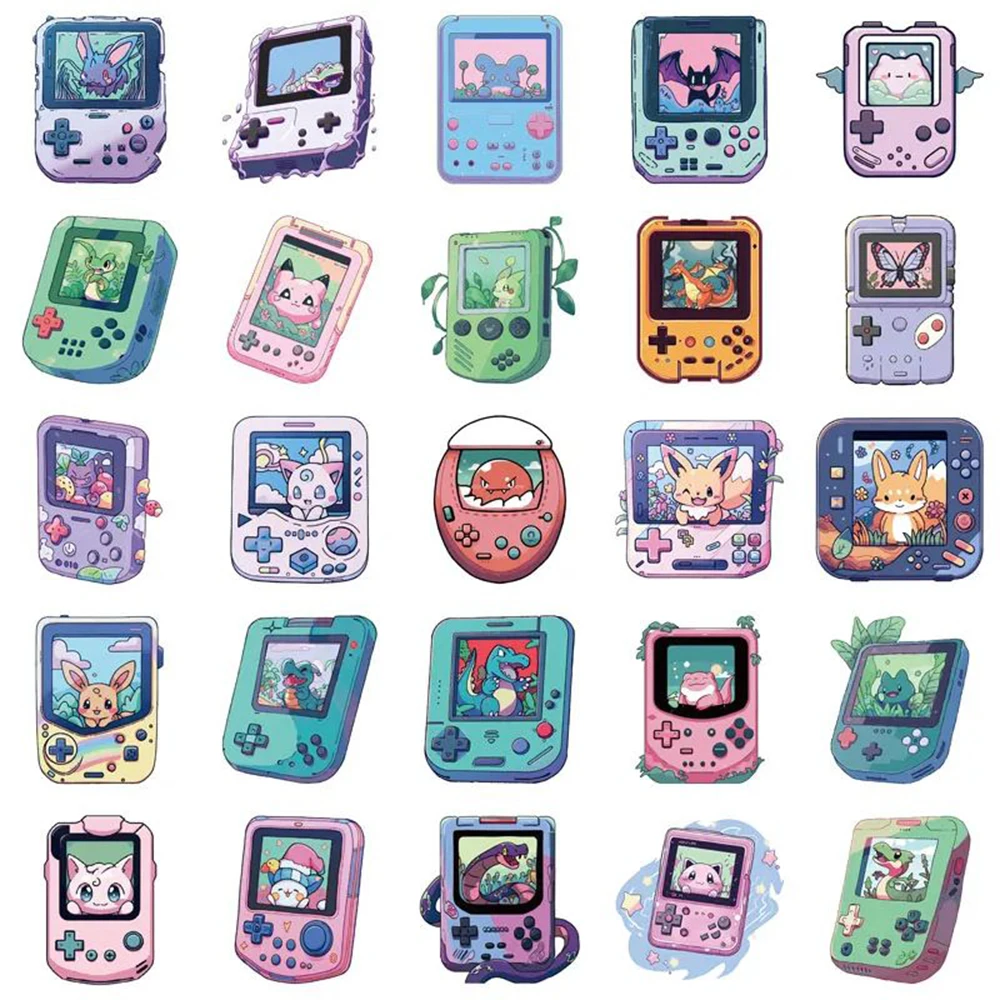 10/30/50 Stuks Leuke Pokemon Stijl Game Console Cartoon Stickers Anime Decal Diy Telefoon Koffer Laptop Koelkast waterdichte Sticker Speelgoed