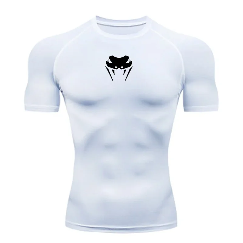 Men O-Neck Compression Shirt MMA Long or Short Sleeve T-shirt Men\'s Fitness Bodybuilding Clothes Rashguard Sports Top Tees